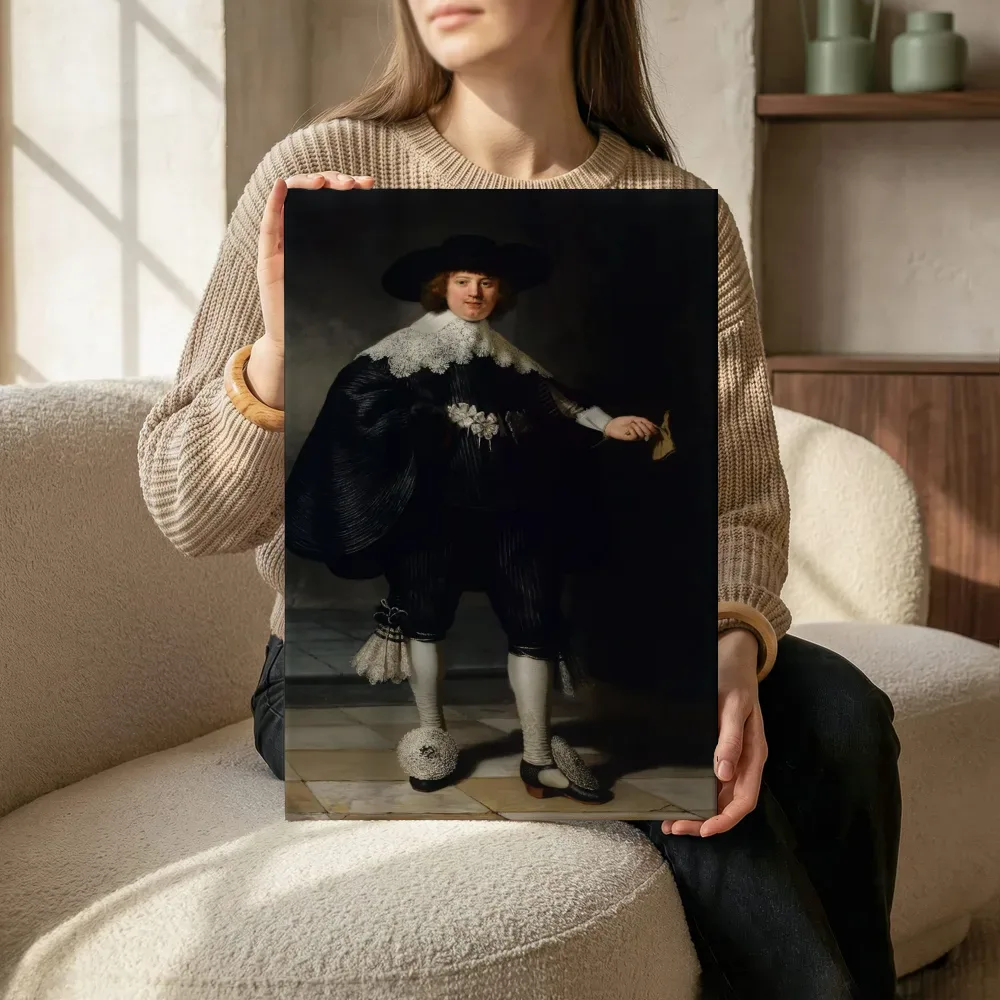 Sfeerimpressie: Portret van Marten Soolmans van Rembrandt van Rijn terwijl het zittend wordt getoond