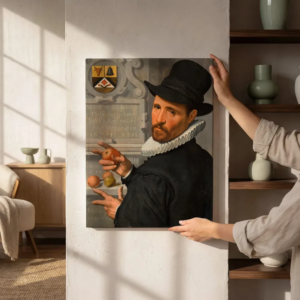 Sfeerimpressie: Portret van Cornelis Cornelisz. Schellinger (1551-1635) van Pieter Pietersz de Oude naast de kast