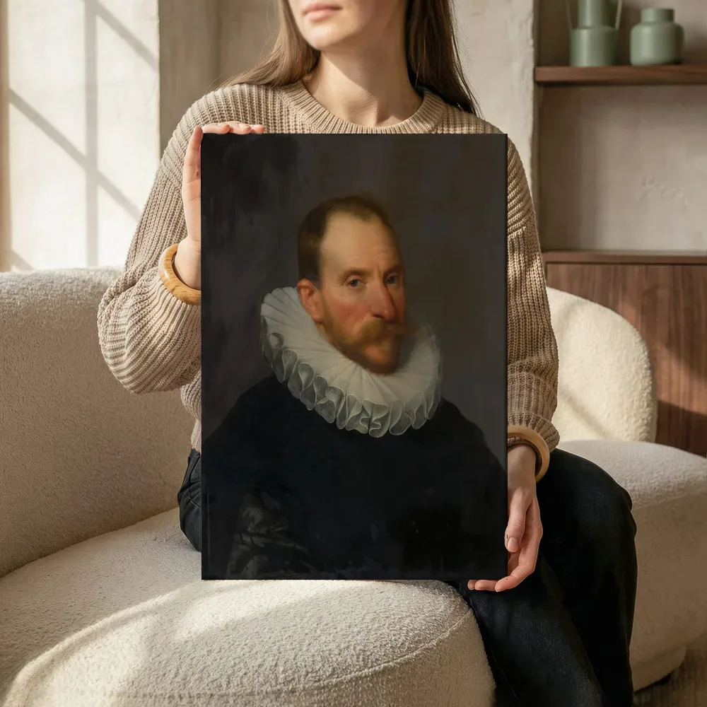 Sfeerimpressie: Portret van Cornelis van Aerssen (1545-1627), klerk bij de Staten-Generaal van Michiel Jansz. van Mierevelt terwijl het zittend wordt getoond