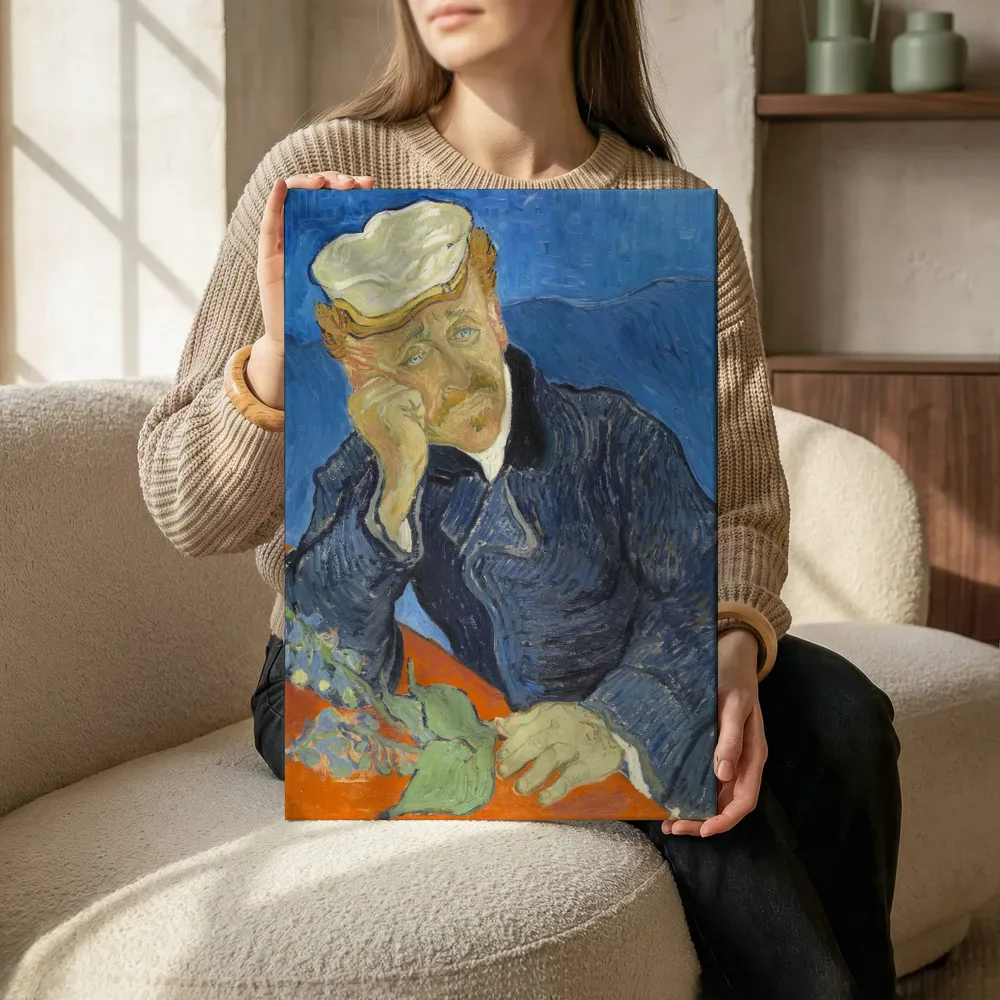 Sfeerimpressie: Portret van Dr. Gachet van Vincent van Gogh terwijl het zittend wordt getoond