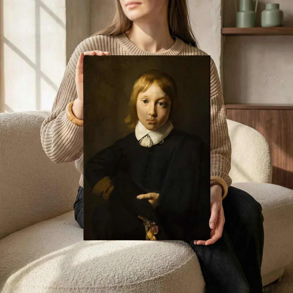 Sfeerimpressie: Portret van een jongen op zes-jarige leeftijd van Jan de Bray terwijl het zittend wordt getoond