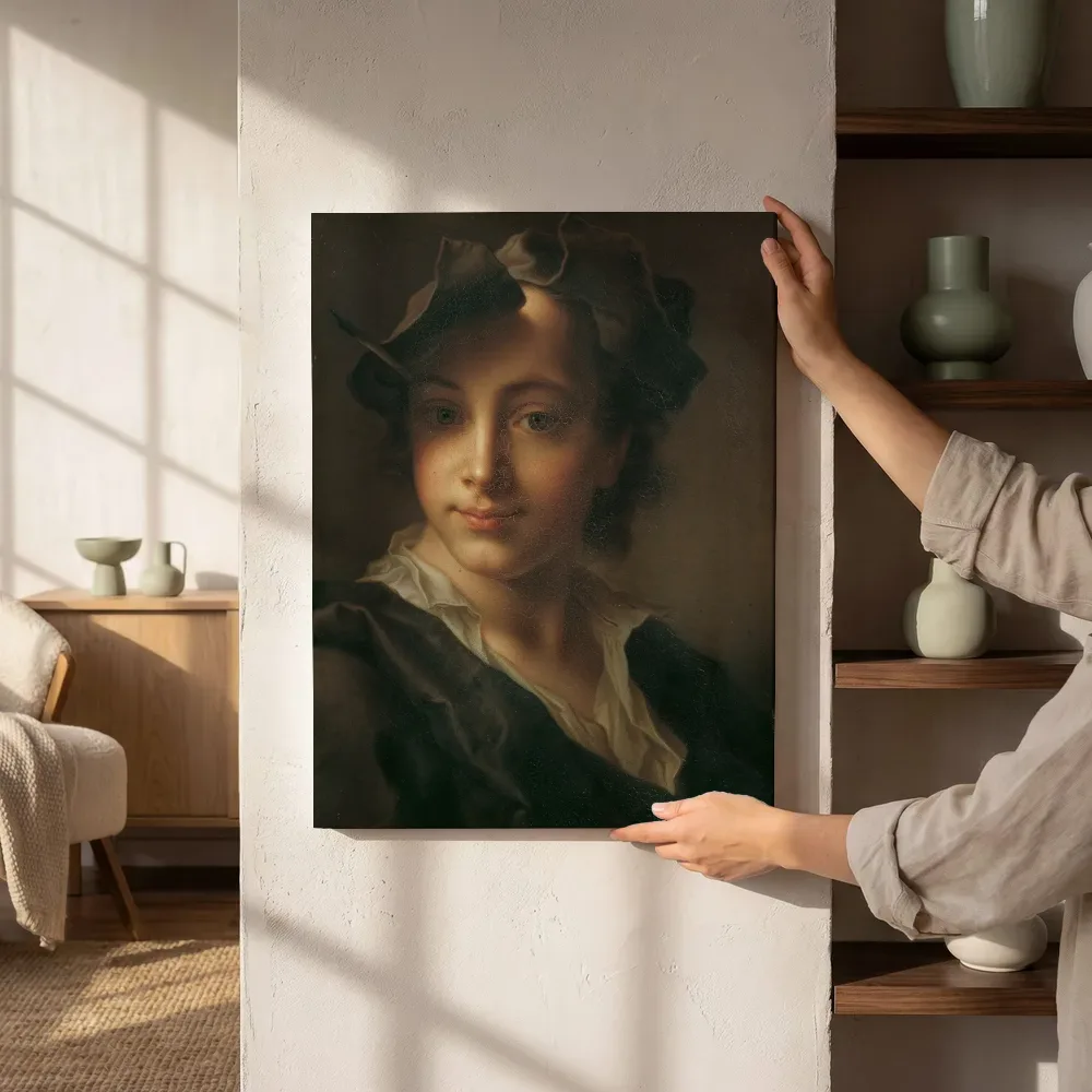 Sfeerimpressie: Portret van een jongen van Christian Seybold naast de kast