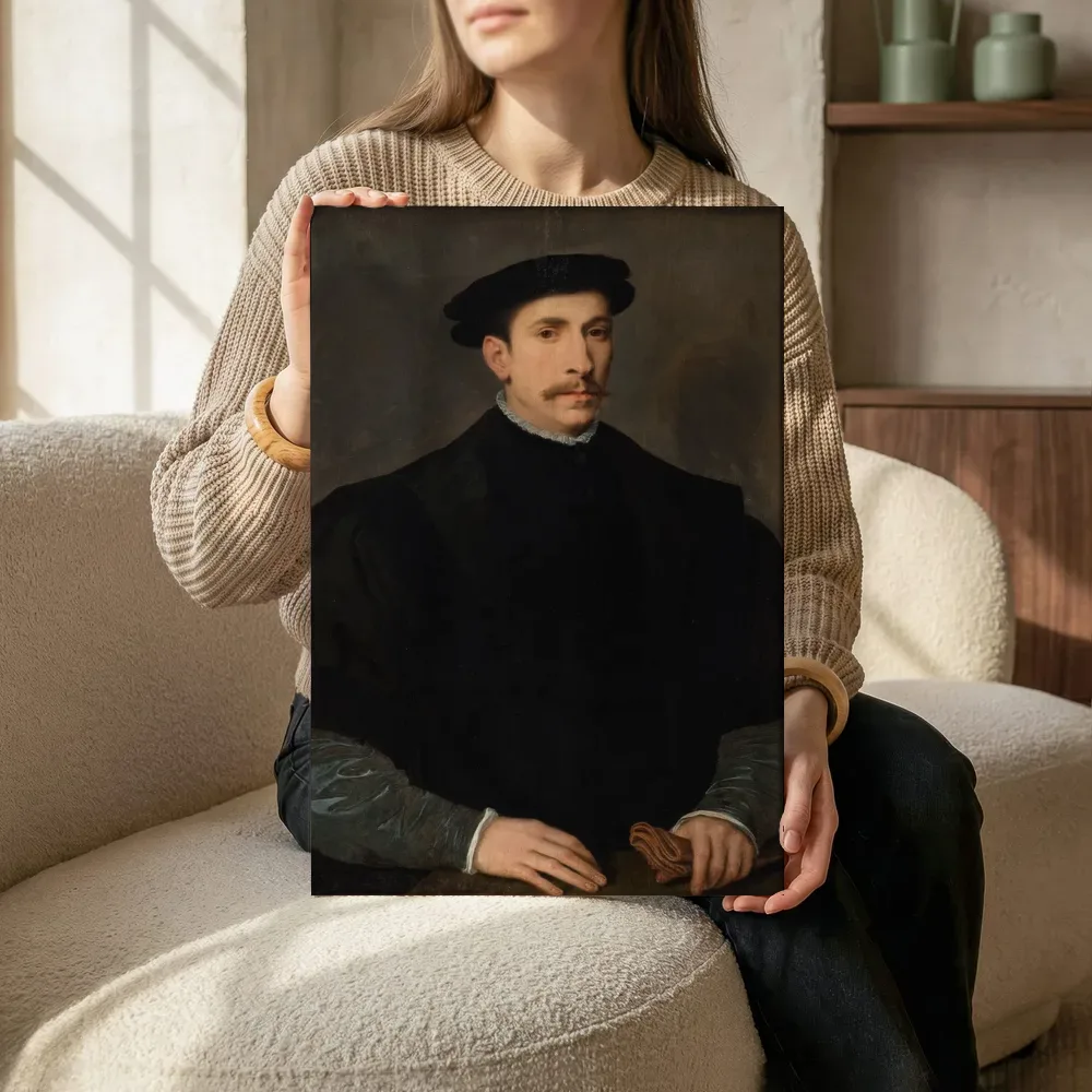 Sfeerimpressie: Portret van een man van Willem Key terwijl het zittend wordt getoond