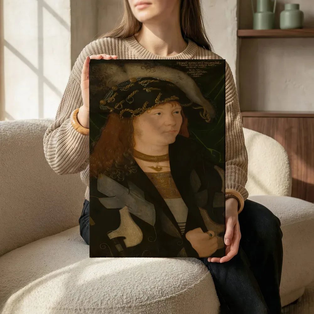 Sfeerimpressie: Portret van Hendrik V, graaf van Mecklenburg (1479-1552) van Jacopo de' Barbari terwijl het zittend wordt getoond