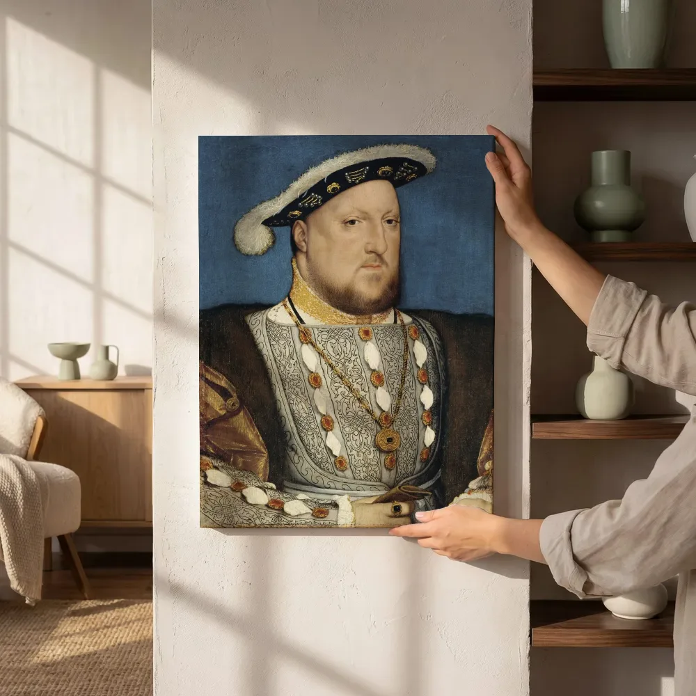 Sfeerimpressie: Portret van Hendrik VIII van Engeland van Hans Holbein the Younger naast de kast