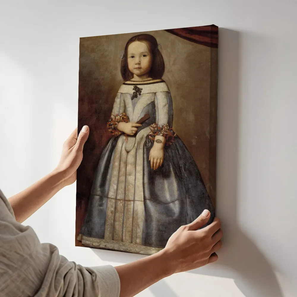 Sfeerimpressie: Portret van Laura Chigi van Alessandro Mattia terwijl het aan de muur wordt gehangen