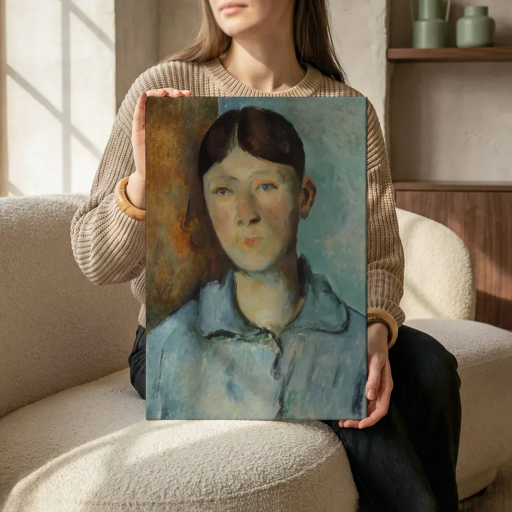 Sfeerimpressie: Portret van madame Cézanne van Paul Cézanne terwijl het zittend wordt getoond