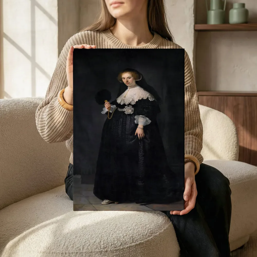 Sfeerimpressie: Portret van Oopjen Coppit van Rembrandt van Rijn terwijl het zittend wordt getoond