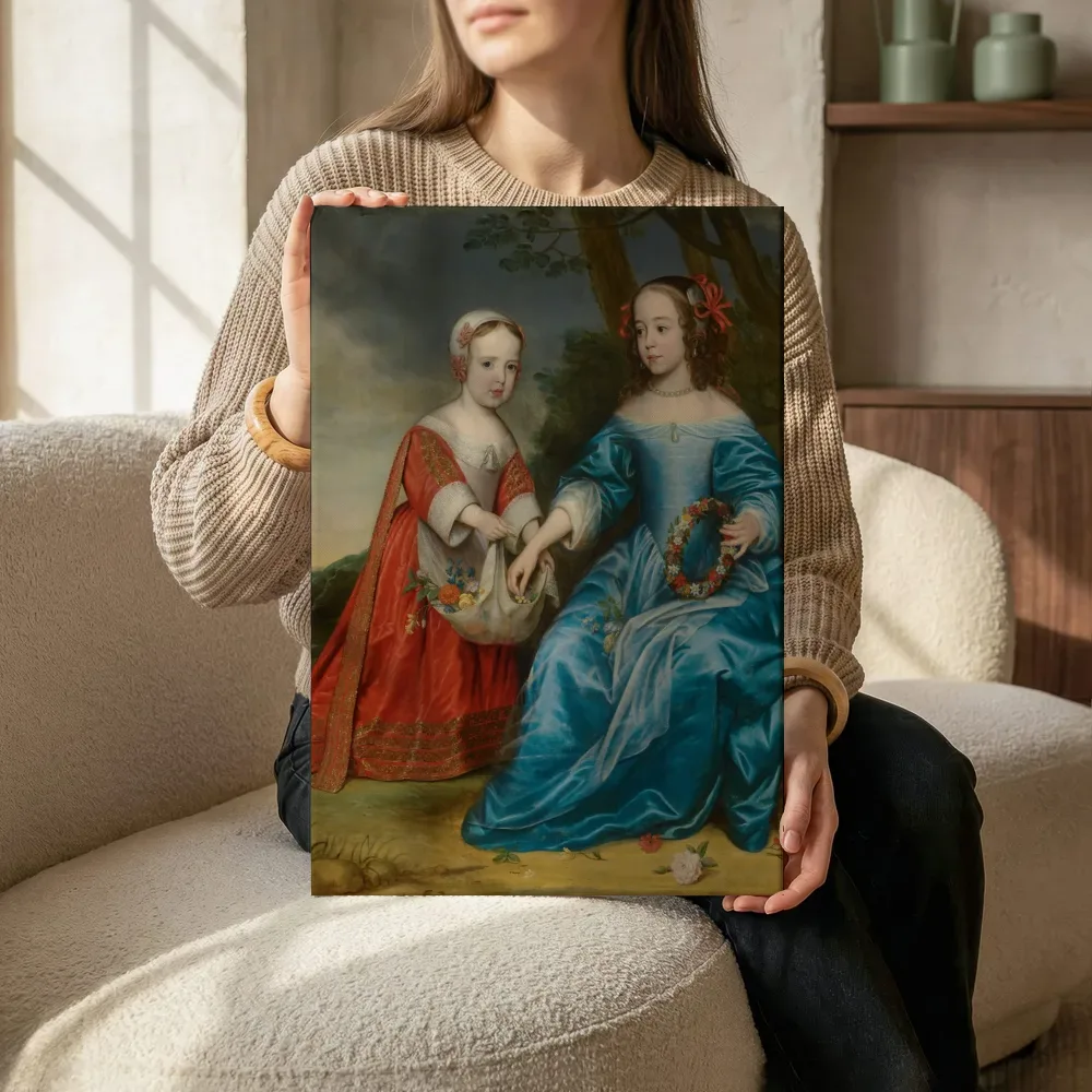 Sfeerimpressie: Portret van prins Willem III (1650-1702) en zijn tante Maria van Nassau (1642-1688) als kinderen van Gerard van Honthorst terwijl het zittend wordt getoond