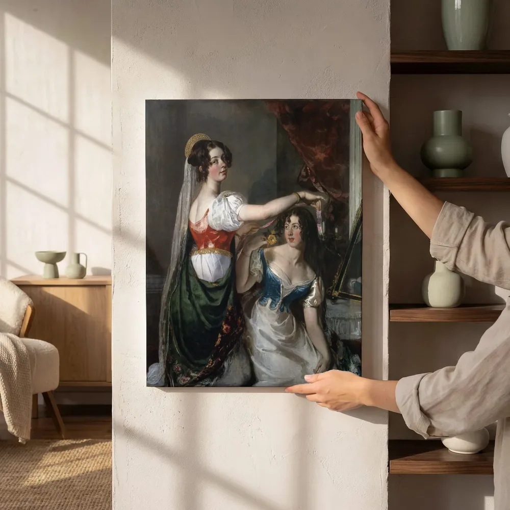 Sfeerimpressie: Voorbereidingen voor een kostuumbal van William Etty naast de kast
