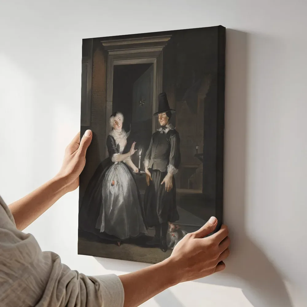 Sfeerimpressie: De liefdesverklaring van Reinier Adriaansz van Cornelis Troost terwijl het aan de muur wordt gehangen
