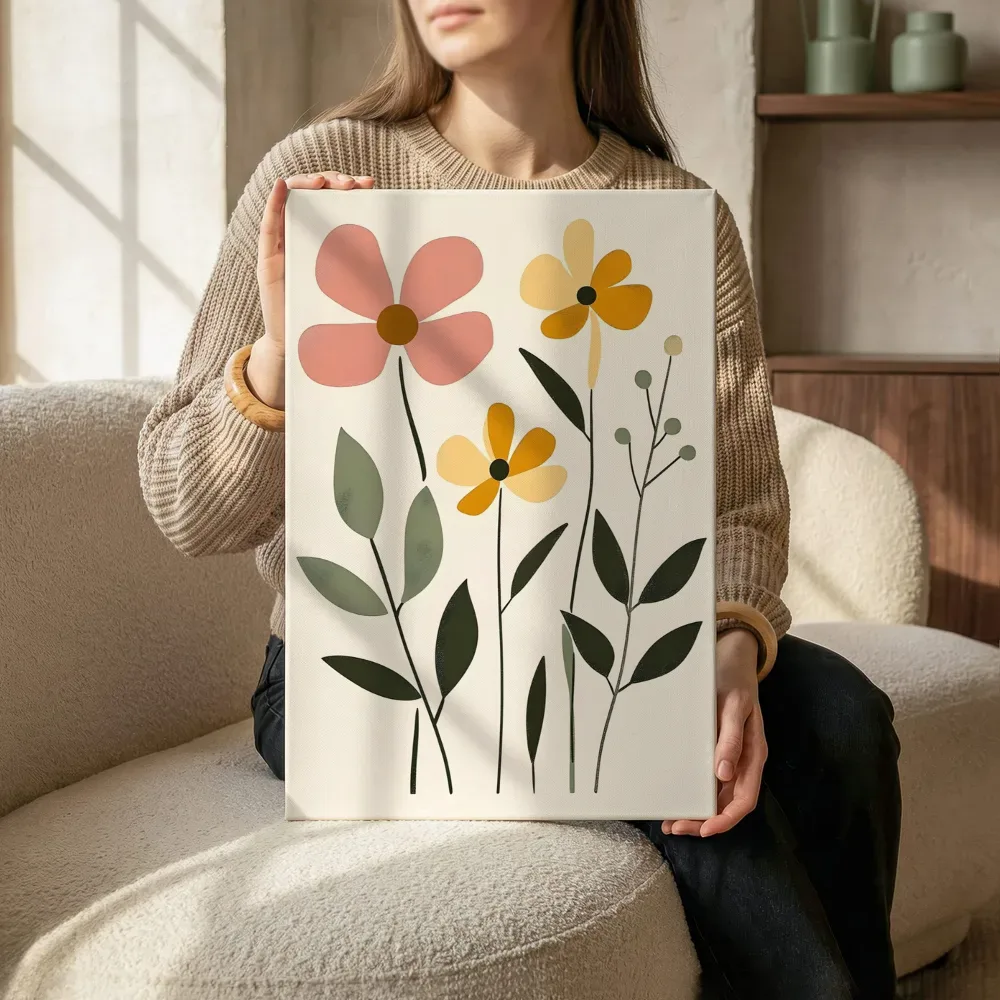 Sfeerimpressie: Retro bloemenmix terwijl het zittend wordt getoond