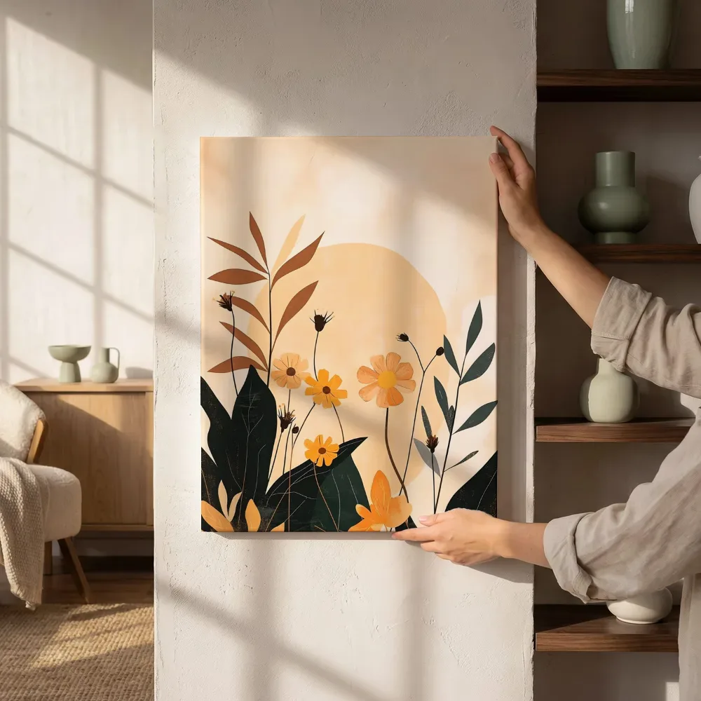 Sfeerimpressie: Retro boho bloemenveld naast de kast