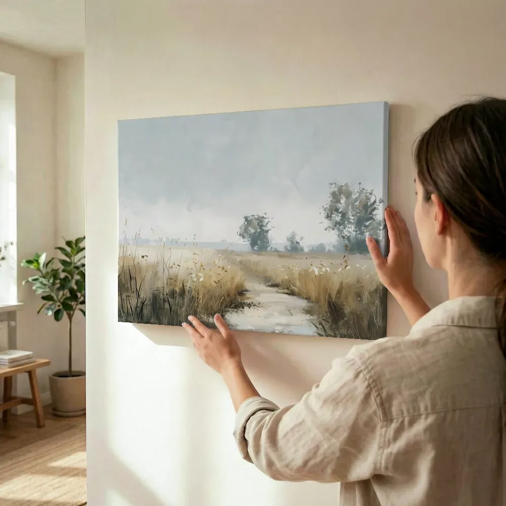 Sfeerimpressie: Rietveld in de mist terwijl het wordt opgehangen