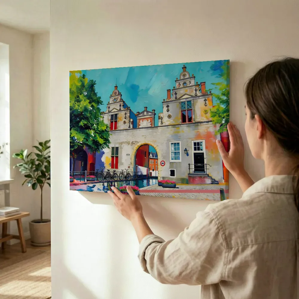 Sfeerimpressie: Riga, house of blackheads in kleurrijk modern terwijl het wordt opgehangen