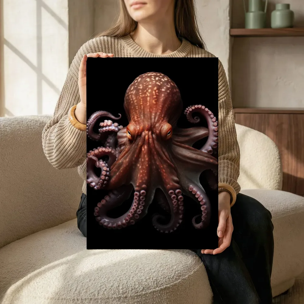 Sfeerimpressie: Rode octopus close-up terwijl het zittend wordt getoond