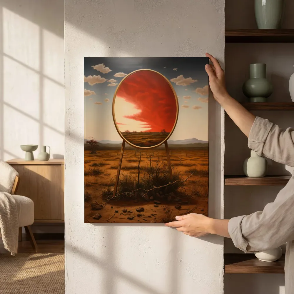 Sfeerimpressie: Rode horizon naast de kast