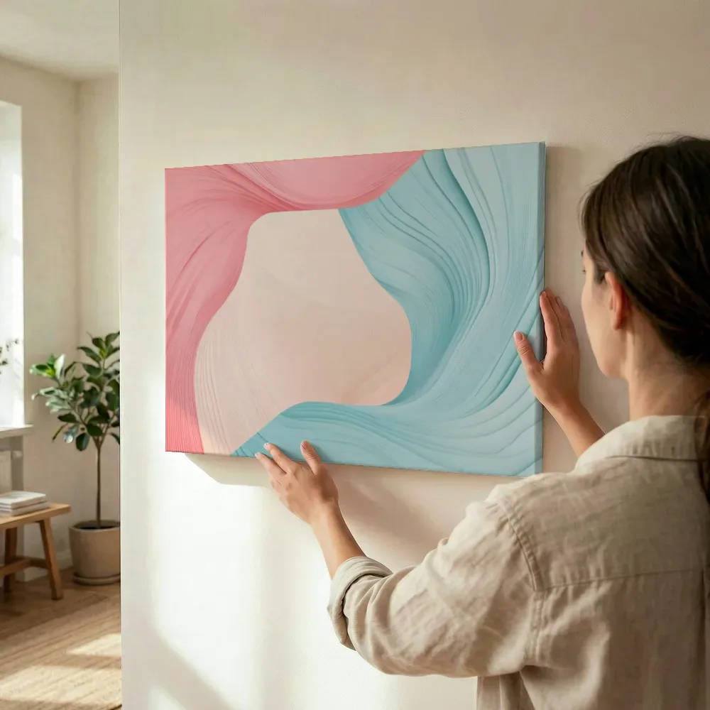 Sfeerimpressie: Roze mint swirl terwijl het wordt opgehangen