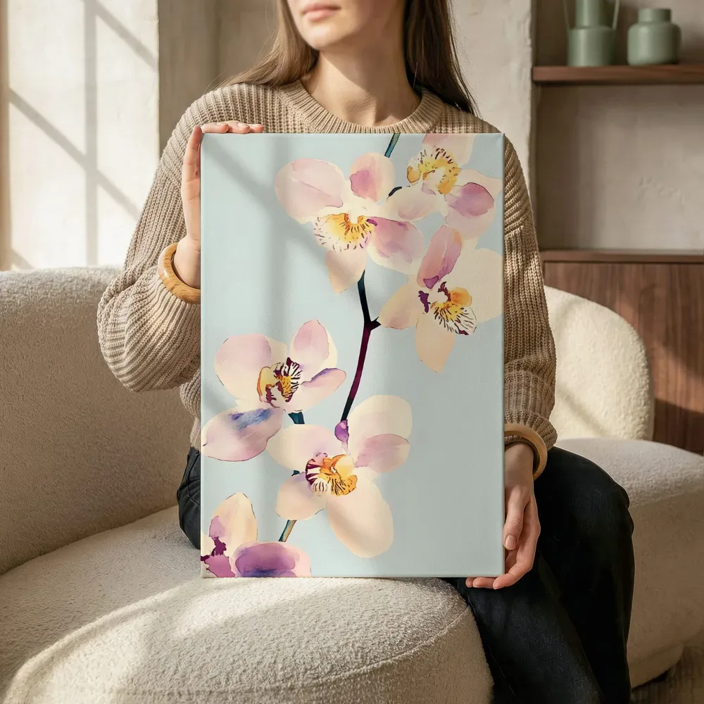 Sfeerimpressie: Roze orchideeën tak terwijl het zittend wordt getoond