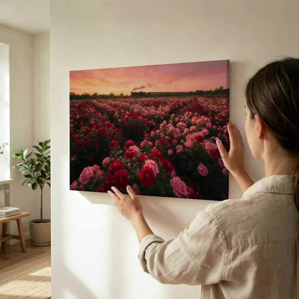 Sfeerimpressie: Rozen bij de zonsondergang 10 terwijl het wordt opgehangen