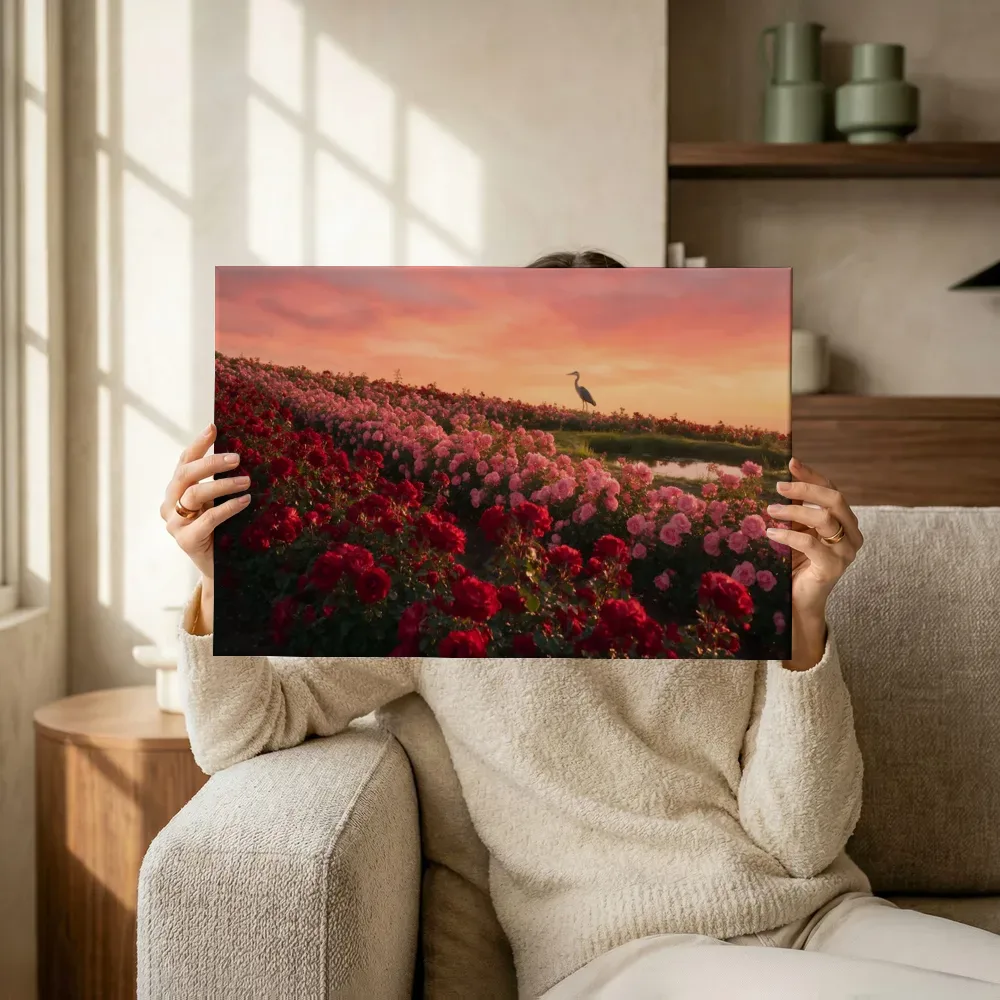 Sfeerimpressie: Rozen bij de zonsondergang 11 terwijl het omhoog wordt gehouden