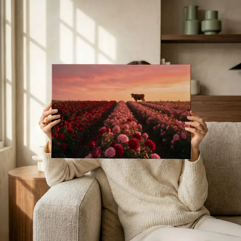 Sfeerimpressie: Rozen bij de zonsondergang 2 terwijl het omhoog wordt gehouden