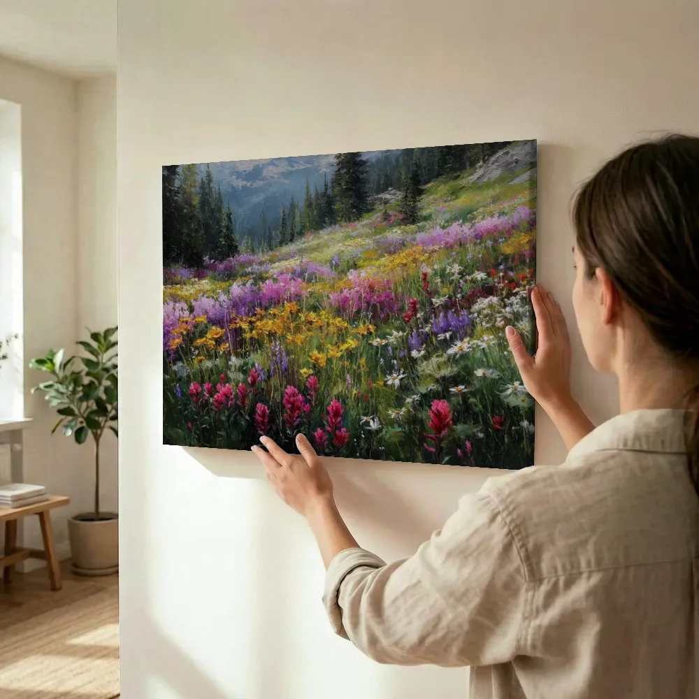 Sfeerimpressie: Rozerode bloemenpracht terwijl het wordt opgehangen