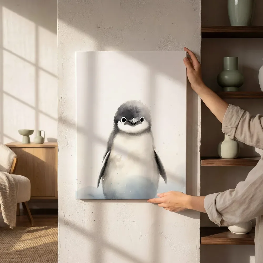 Sfeerimpressie: Schattige babypinguïn naast de kast