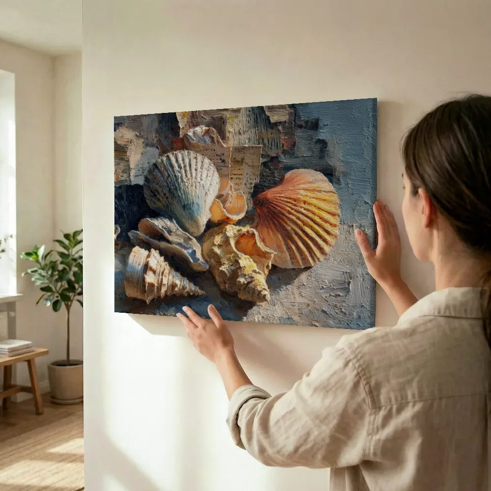 Sfeerimpressie: Schelpen macro detail terwijl het wordt opgehangen