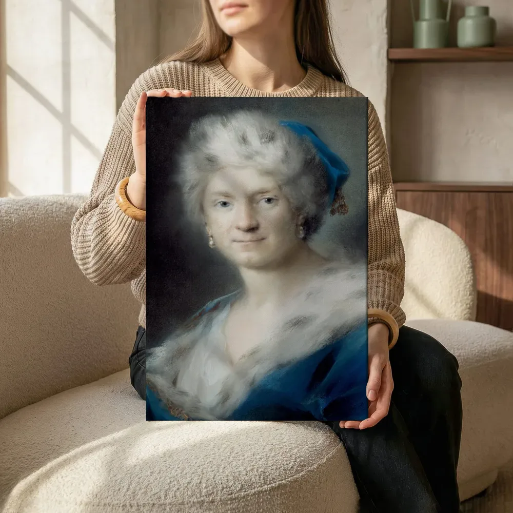Sfeerimpressie: Zelfportret als Winter van Rosalba Carriera terwijl het zittend wordt getoond