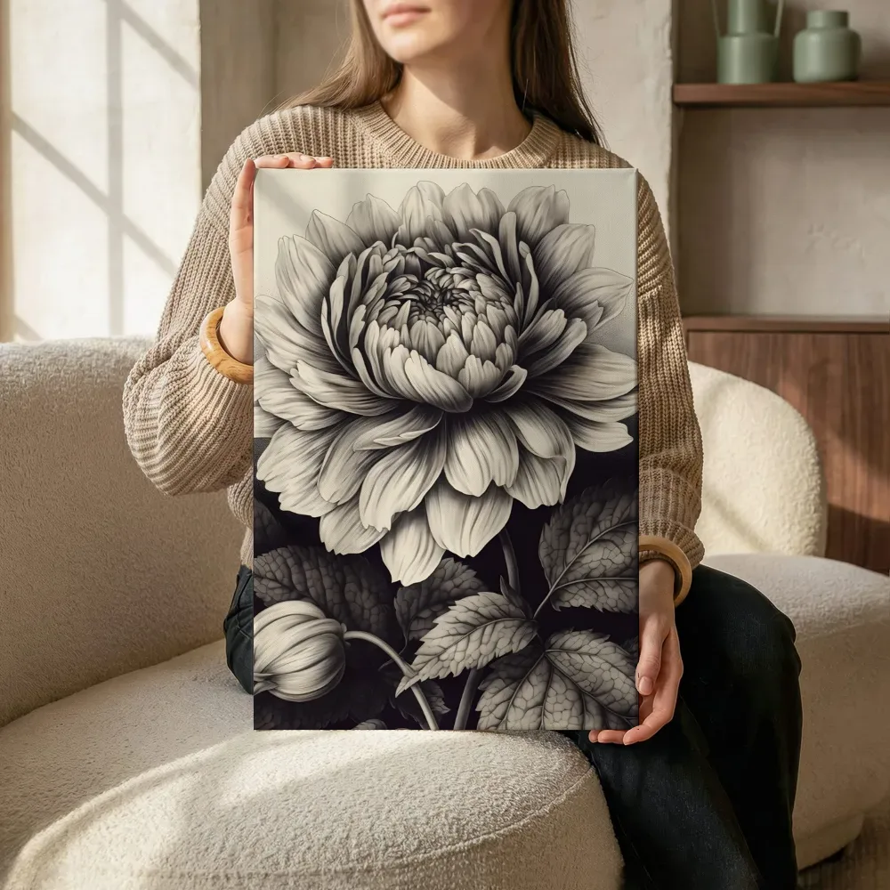 Sfeerimpressie: Sepia dahlia terwijl het zittend wordt getoond