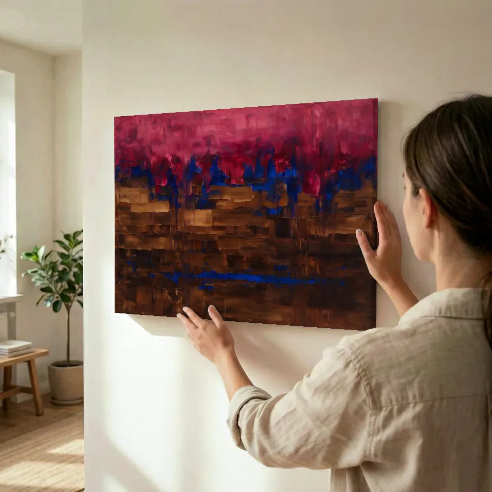Sfeerimpressie: Sepia en magenta met hoge horizon terwijl het wordt opgehangen