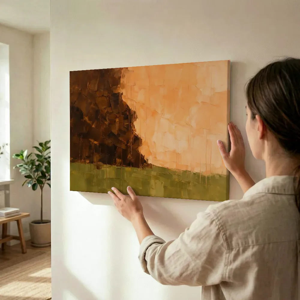 Sfeerimpressie: Sepia en perzik met landtong terwijl het wordt opgehangen