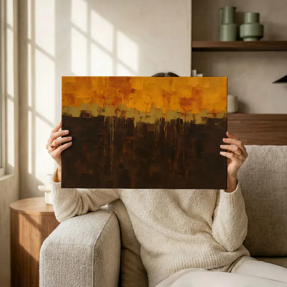 Sfeerimpressie: Sepia en saffraan met hoge horizon terwijl het omhoog wordt gehouden