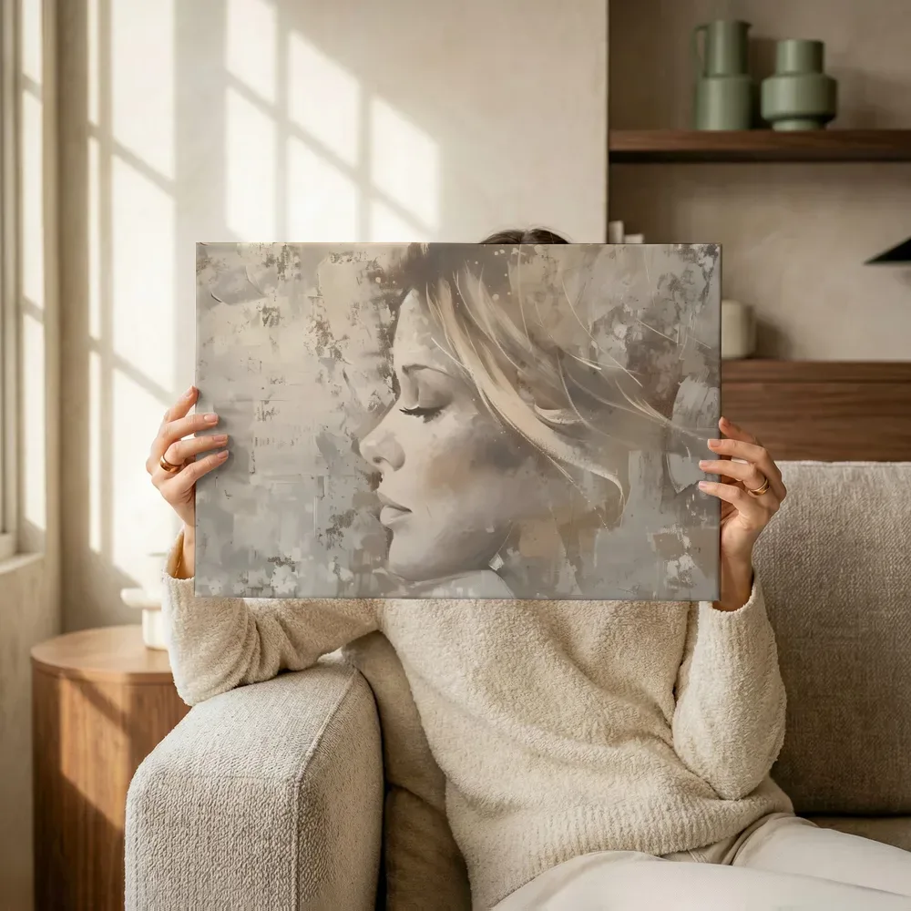 Sfeerimpressie: Sepia profielportret terwijl het omhoog wordt gehouden