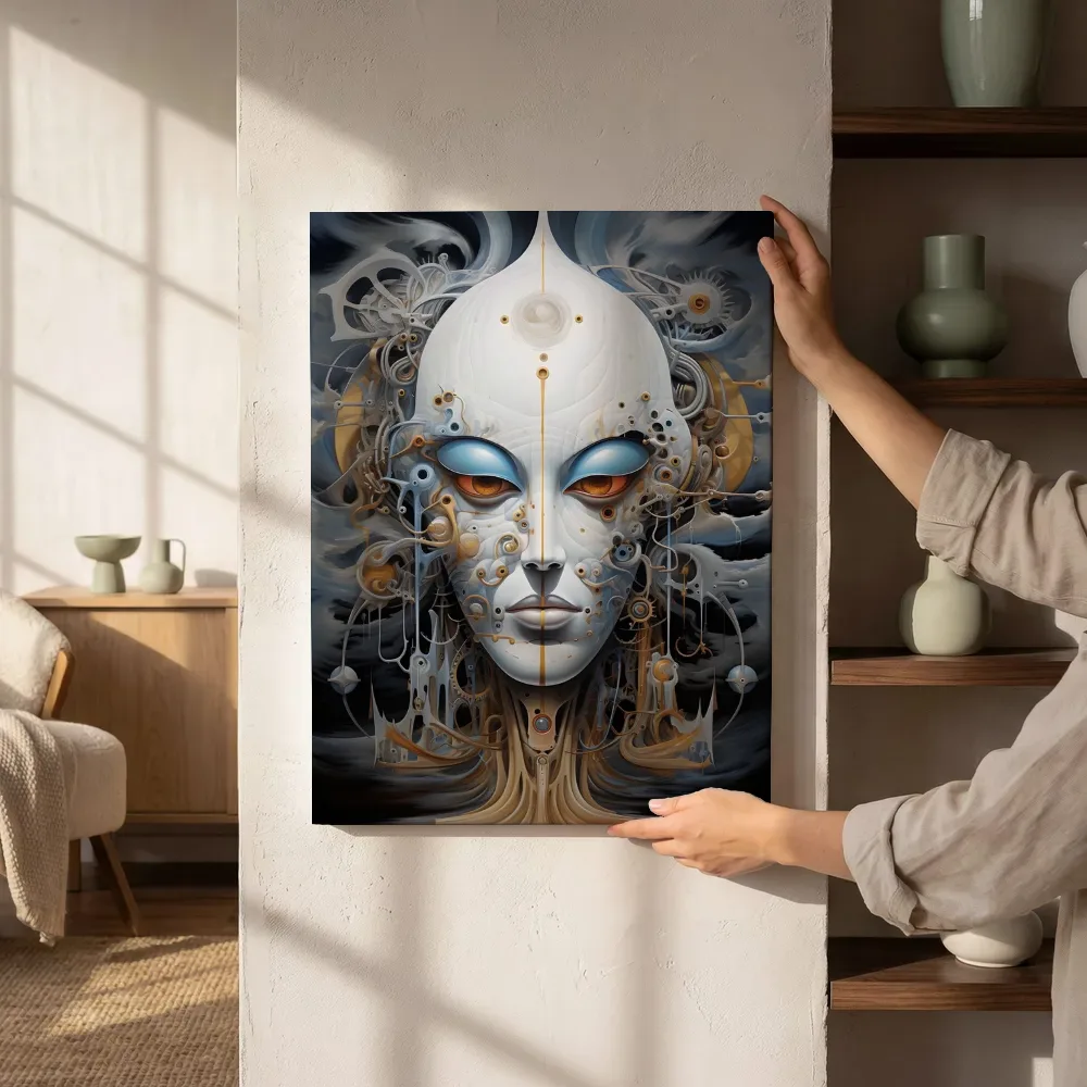 Sfeerimpressie: Sereen alien gelaat naast de kast