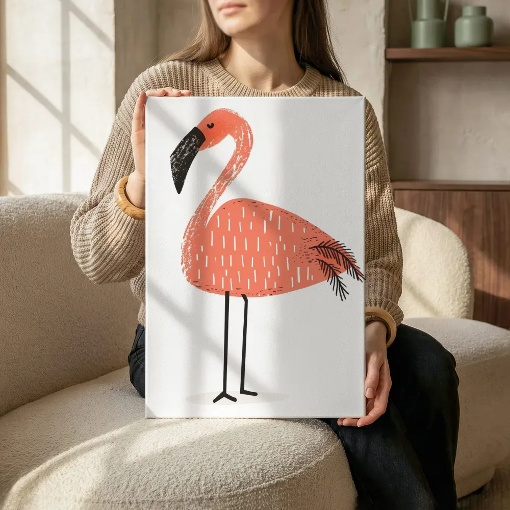 Sfeerimpressie: Sierlijke flamingo terwijl het zittend wordt getoond