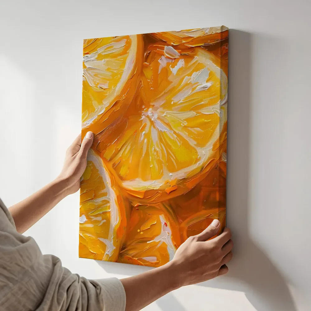 Sfeerimpressie: Sinaasappelpartjes terwijl het aan de muur wordt gehangen