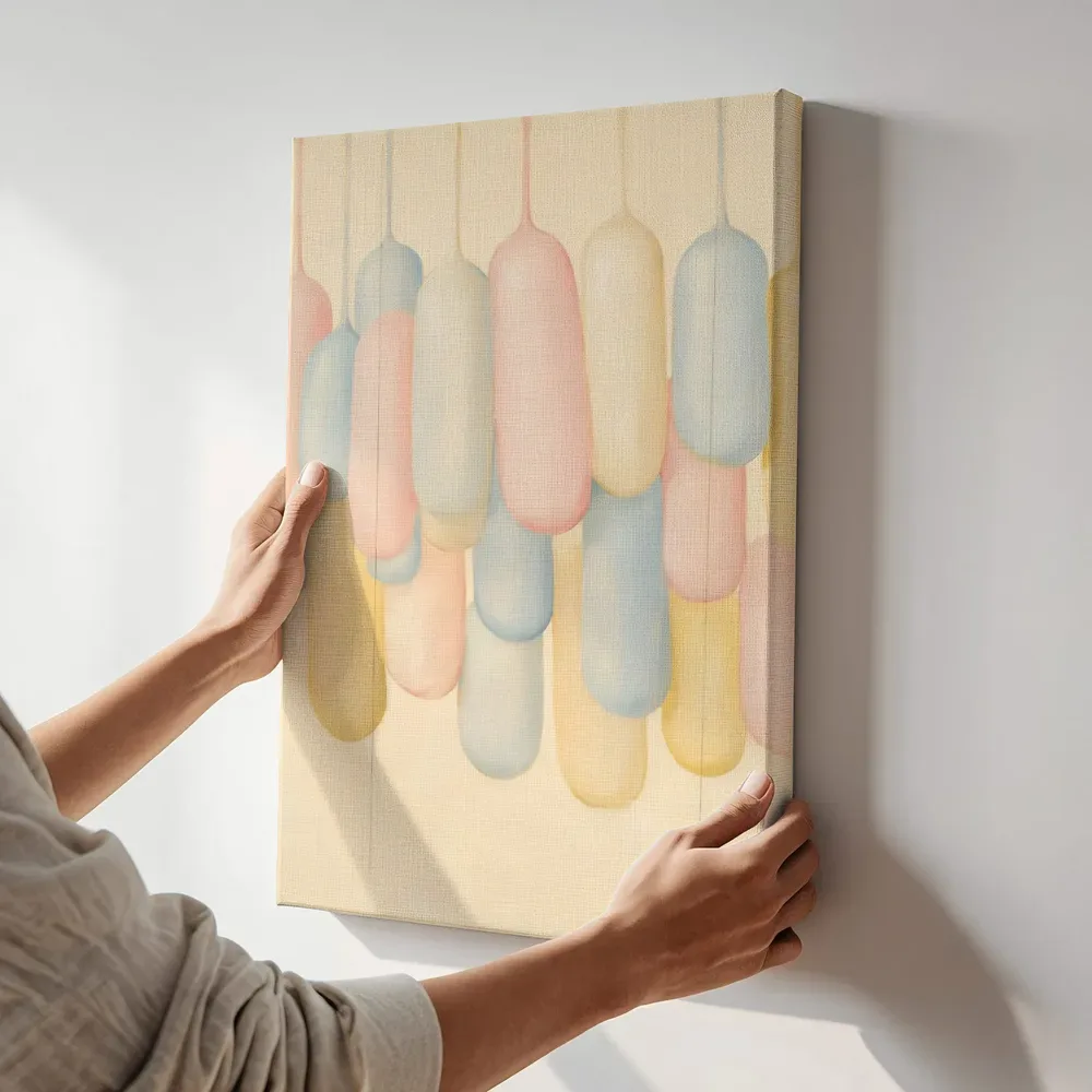 Sfeerimpressie: Smeltende kolommen Textured Minimalism 11 terwijl het aan de muur wordt gehangen