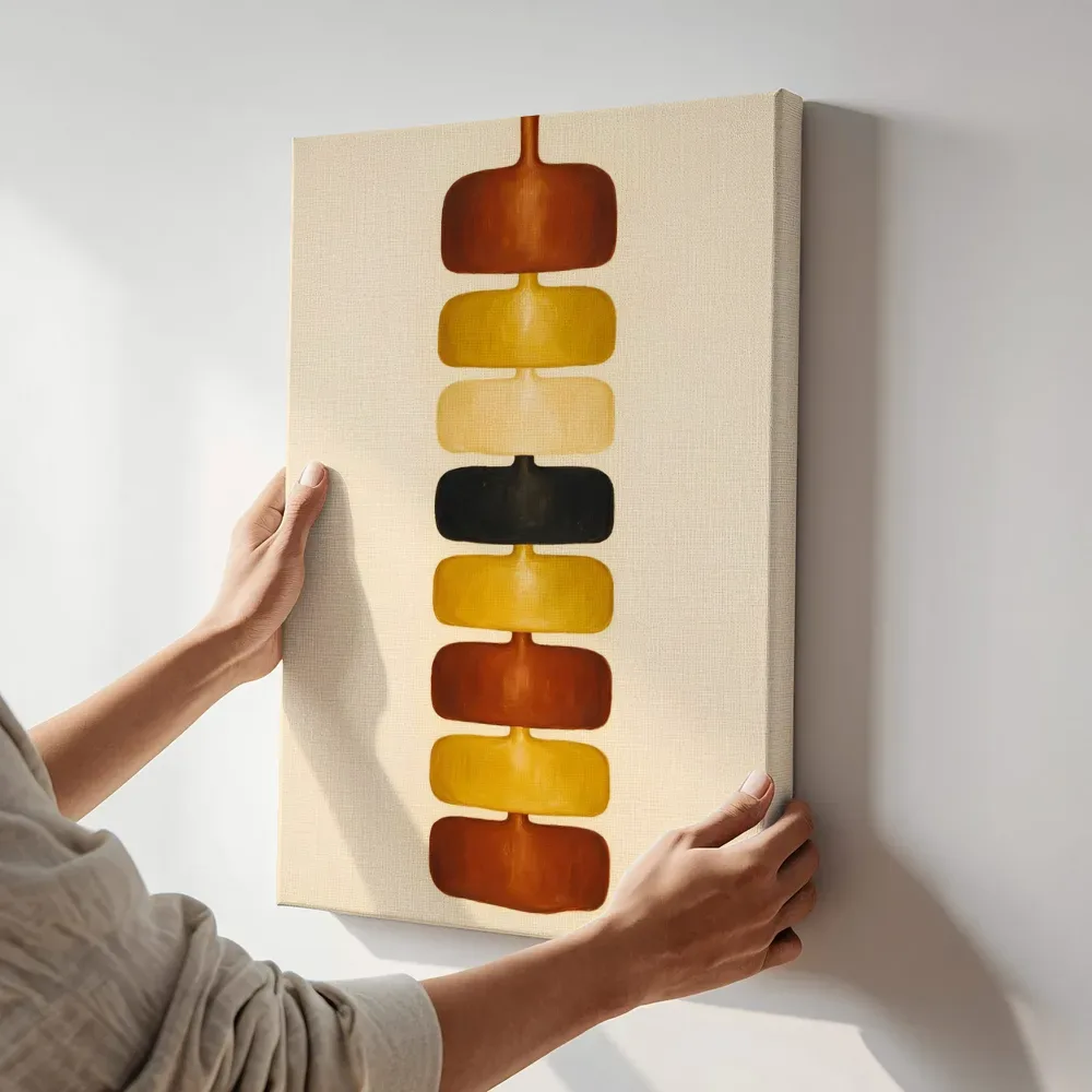 Sfeerimpressie: Smeltende kolommen Textured Minimalism 12 terwijl het aan de muur wordt gehangen