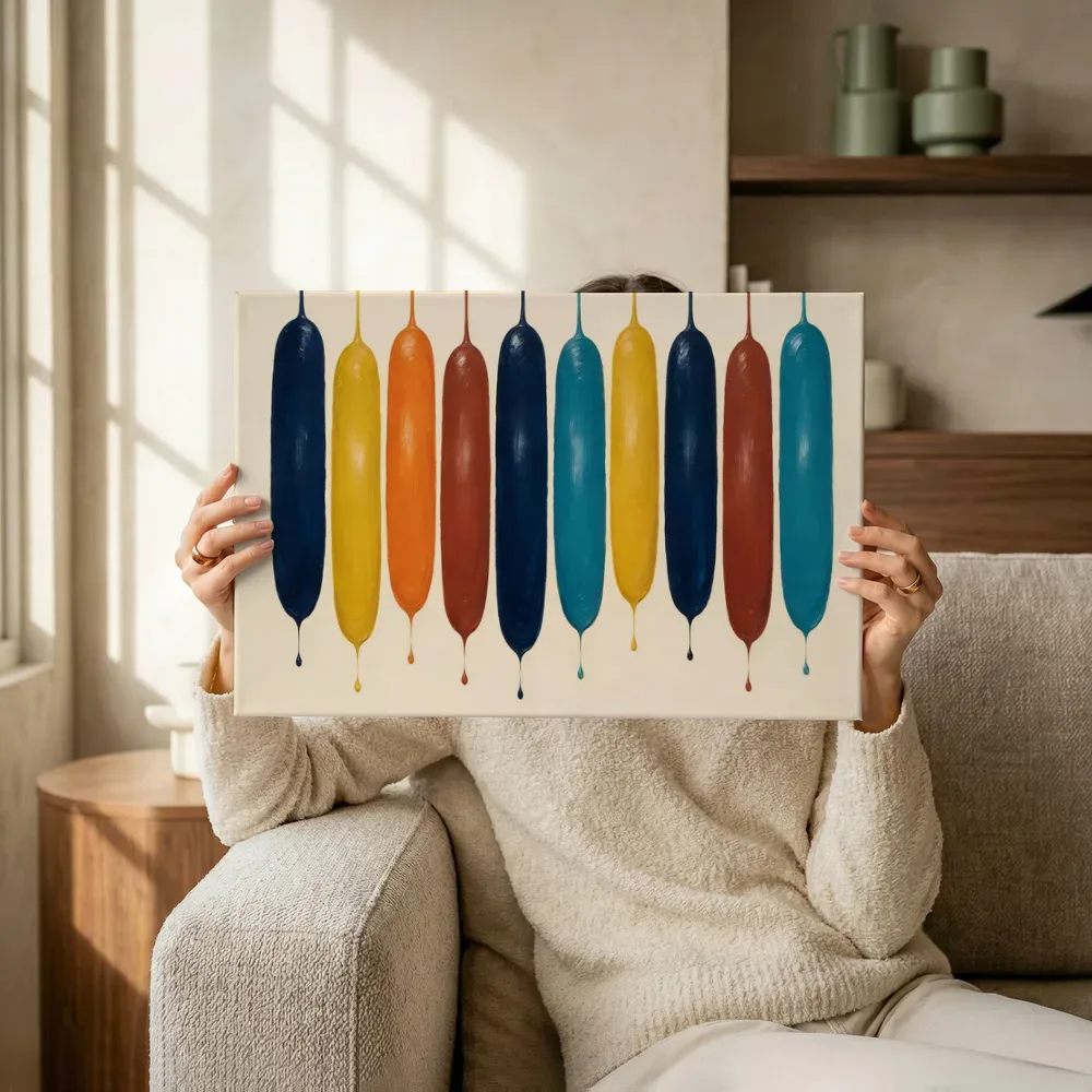 Sfeerimpressie: Smeltende kolommen Textured Minimalism 13 terwijl het omhoog wordt gehouden