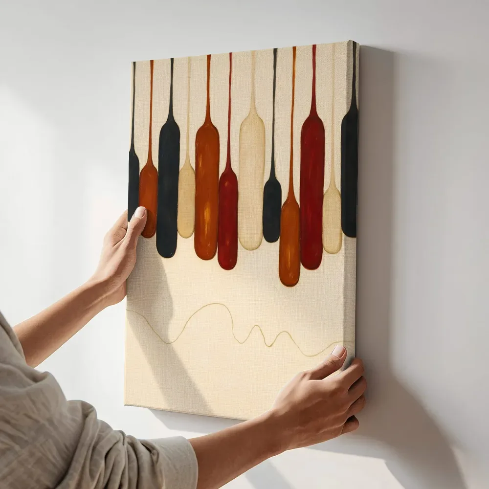 Sfeerimpressie: Smeltende kolommen Textured Minimalism 18 terwijl het aan de muur wordt gehangen
