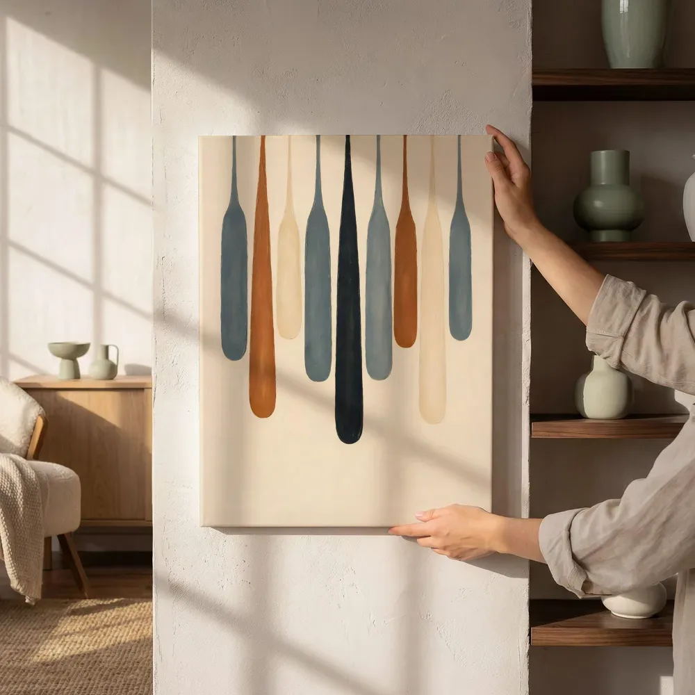 Sfeerimpressie: Smeltende kolommen Textured Minimalism 2 naast de kast