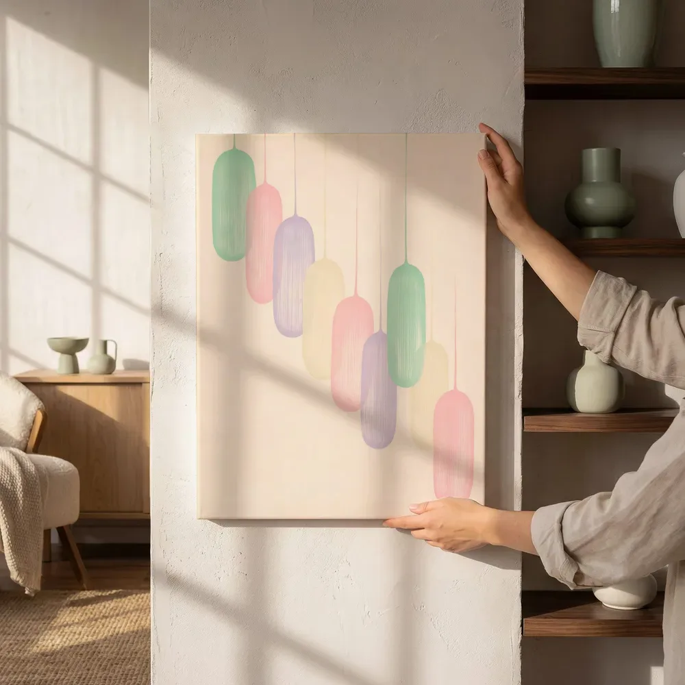 Sfeerimpressie: Smeltende kolommen Textured Minimalism 3 naast de kast