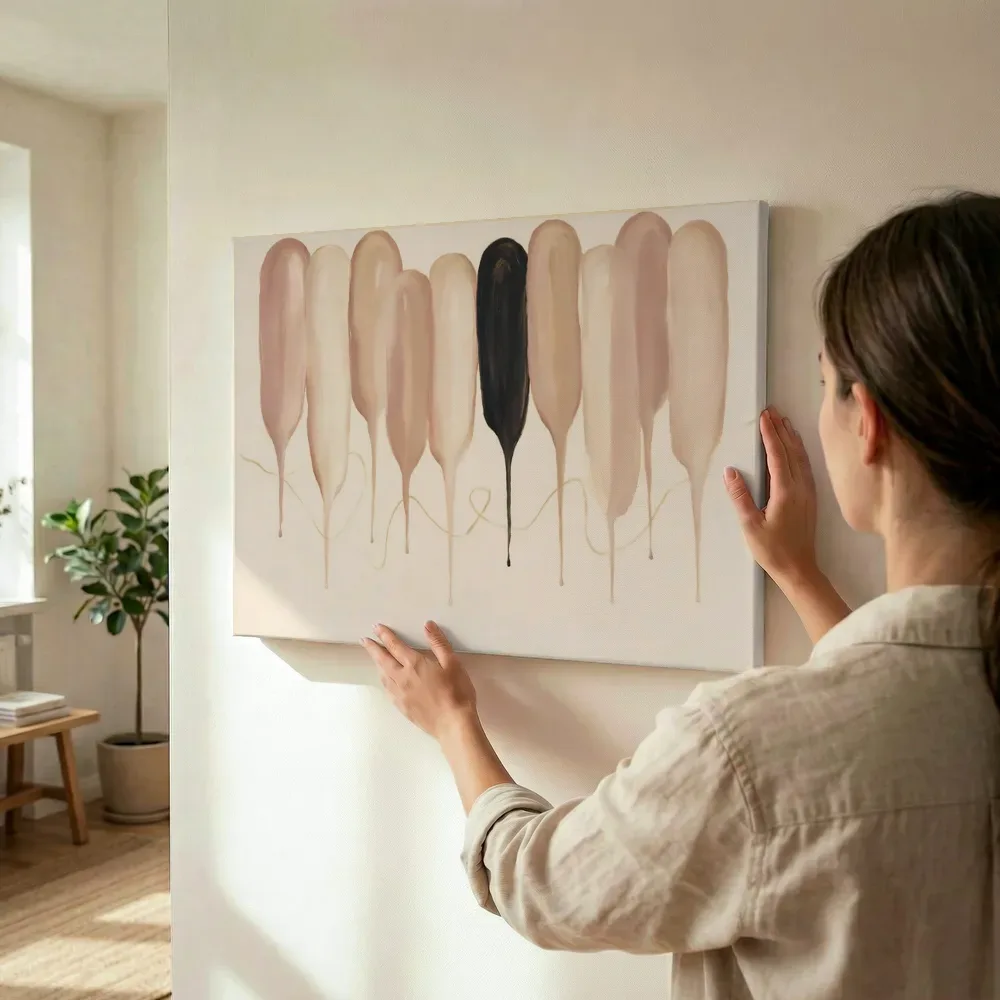 Sfeerimpressie: Smeltende kolommen Textured Minimalism 5 terwijl het wordt opgehangen
