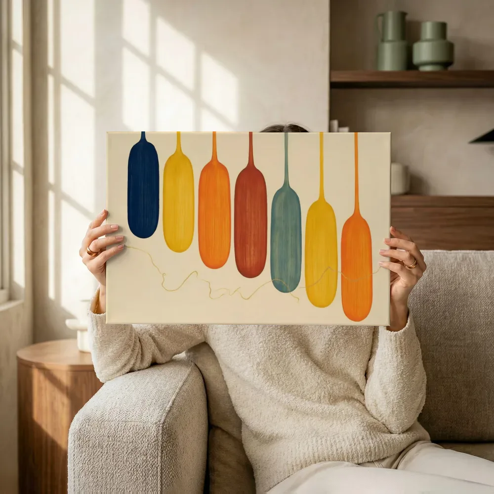Sfeerimpressie: Smeltende kolommen Textured Minimalism 6 terwijl het omhoog wordt gehouden