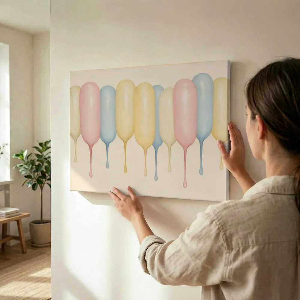 Sfeerimpressie: Smeltende kolommen Textured Minimalism 7 terwijl het wordt opgehangen