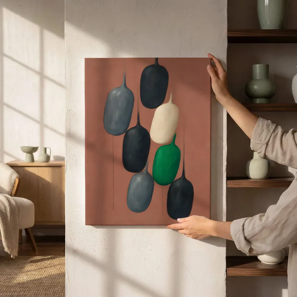 Sfeerimpressie: Smeltende kolommen Textured Minimalism in houtskoolgrijs 3 naast de kast