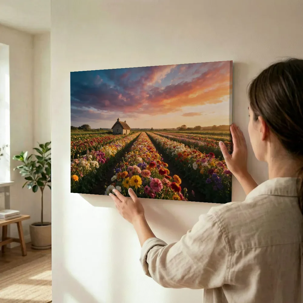 Sfeerimpressie: Snijbloem bij het gouden uur 6 terwijl het wordt opgehangen