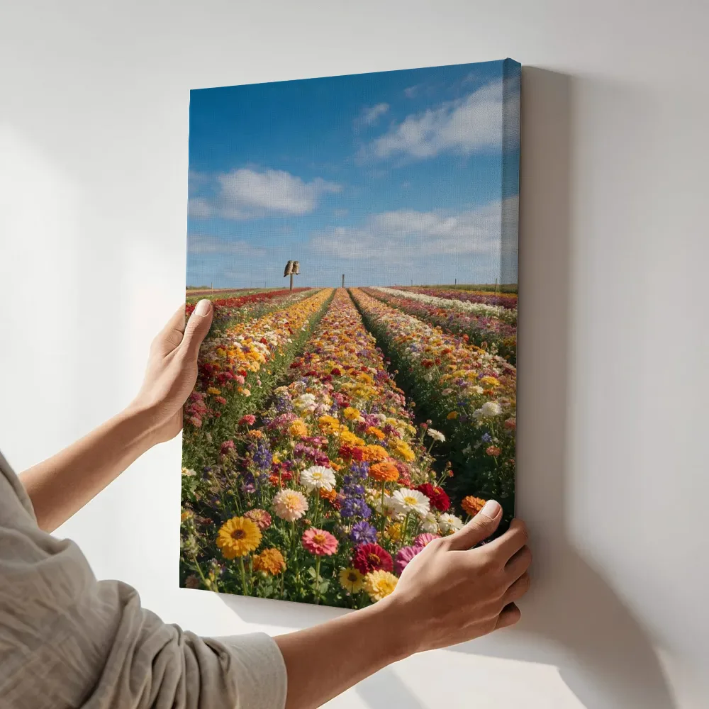 Sfeerimpressie: Snijbloem bij volle zon 2 terwijl het aan de muur wordt gehangen